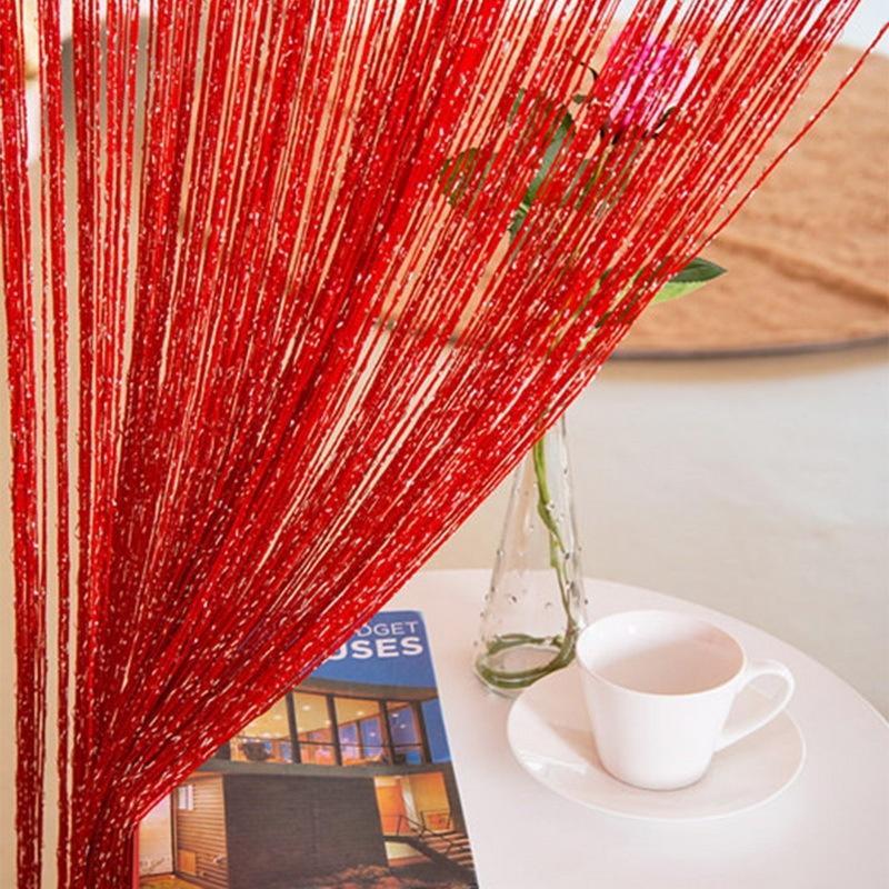 2M X 1M Kůže Line String Curtains Dveře Okenní panel Oddělovač záclon Příze String Curtain Str