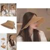 Summer Wide Brim Woven Hat For Women With Breathable Sunshade Beach Sun Hat