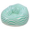 Aufblasbarer Stuhl PVC Wellenstreifenmuster Ergonomisches Design Minimalismus Aufblasbarer Sitzsackstuhl Grün