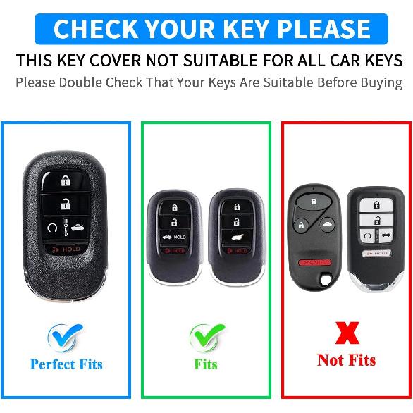 QBUC for Honda Civic Key Fob Cover, Key Case with Keychain for Honda  2024 2025 Accord CR-V HR-V V Pilot SI EX EX-L Touring Carbon Fiber Key Fob Case