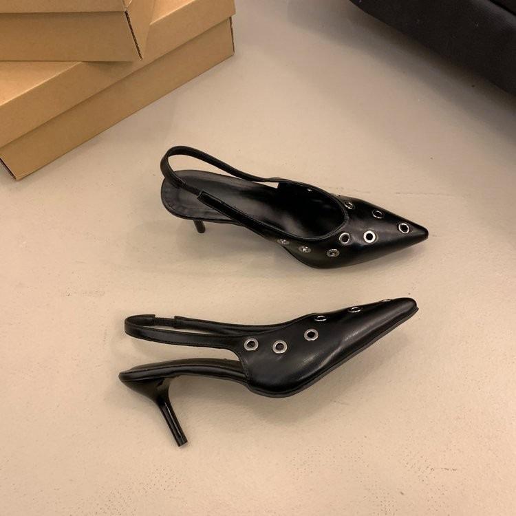 French Temperament High-end Sense with Skirt Bag Head Sandals Fairy Shoes Spring and Summer Pointed High Heels Evening Single Shoes