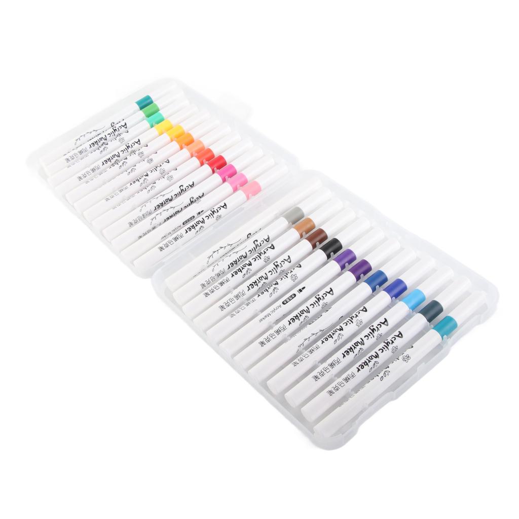 Markere pentru vopsea acrilică Acoperire puternică Uscare rapidă, rezistente la apă, butoi rotund, Markere pentru graffiti pentru sticlă