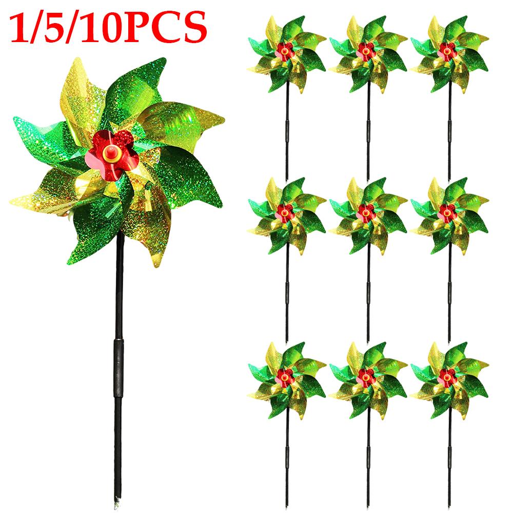 

1-10PCS Fruit Garden Reflective Windmills Children Kids Toys Bird-Scaring Wind Spinner Easy Installation for Outdoor Garden Lawn 1pc