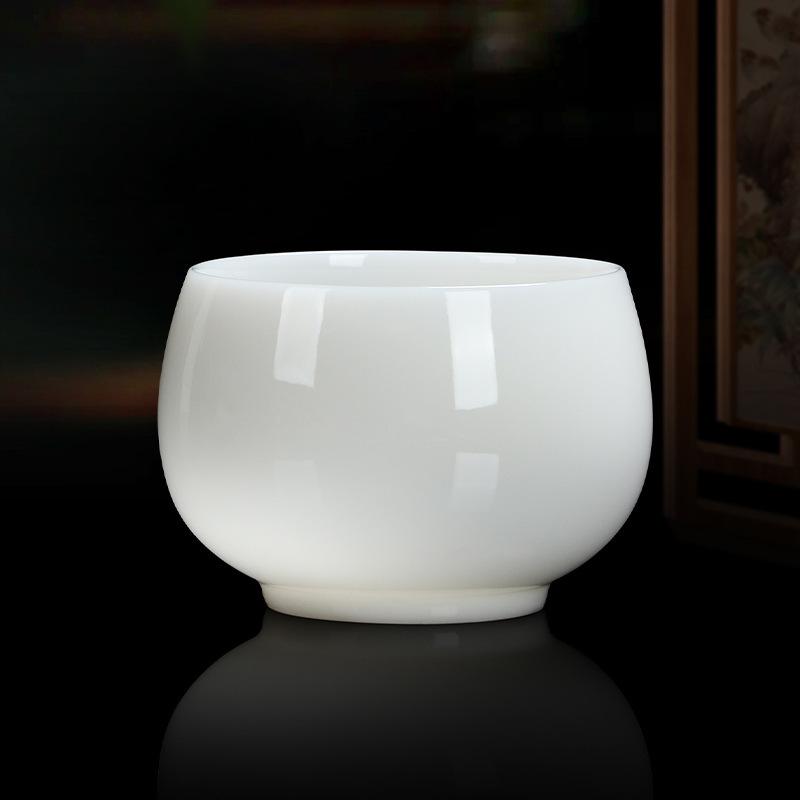 Pu jade porcelain teacup personal master cup Dehua white porcelain tea cup company event souvenir