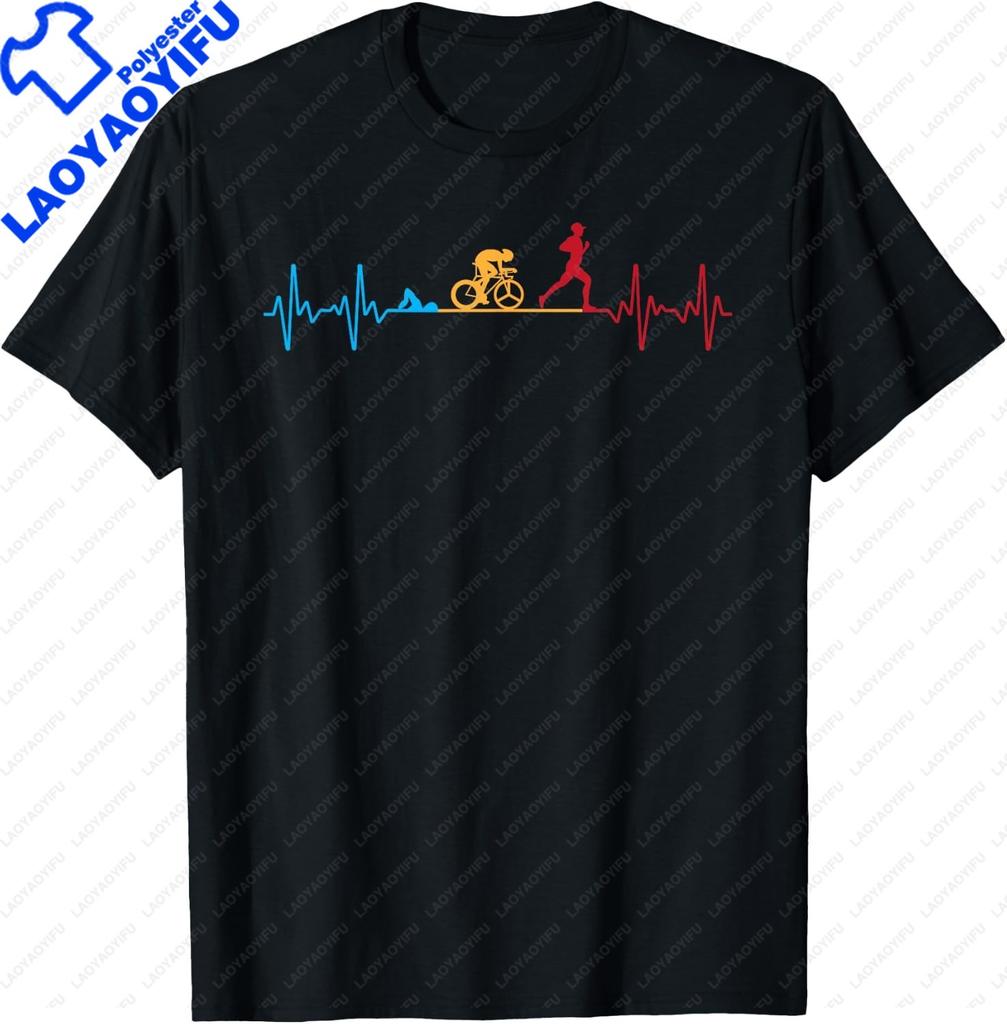 Funny Swim Bike Run Triathlon Design Men Women Triathletes T-Shirt Print On Demand Casual Short Sleeve Tee Camiseta
