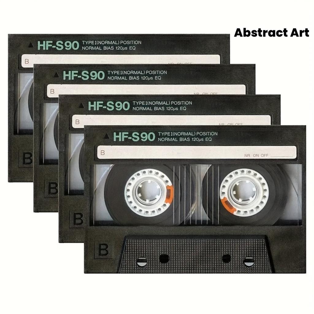 Set da 4/6/8 Pezzi Set di Sottobicchieri a Forma di Musicassetta Retrò Set di Sottopiatti a Tema Musica Vintage per Casa Cucina Sala da Pranzo Decorazione Regalo per Amanti dei Dischi