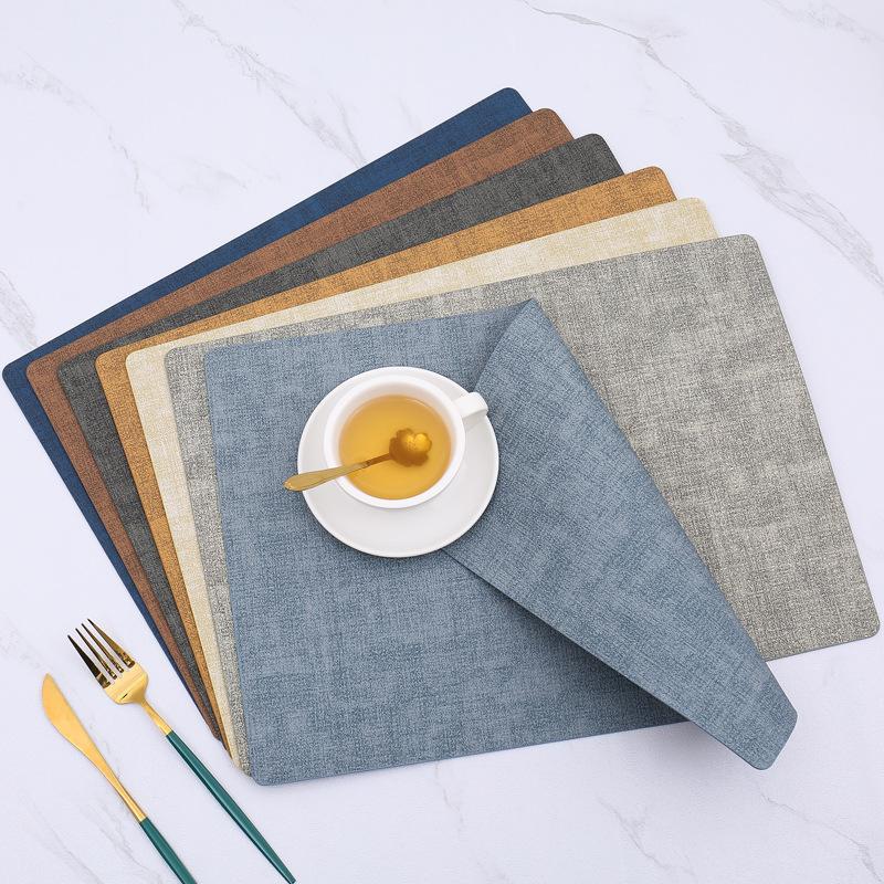 French Leather Placemat for Christmas Table Placemat High-end Thermal Insulation Pad Printing