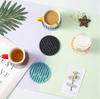Round Silicone Coaster Striped Water-draining Coasters Anti-slip Heat-insulating Coaster Heat-resistant Coffee Beverage Coaster