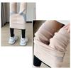 [Yubi] Fleece lining leggings ladies Fleece-lined pants stretch 9/4 length pants back boa Fluffy slim tights spats bottoms high waist winter autumn