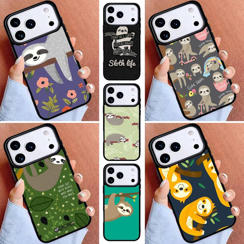 Kawaii Niedlicher Faultier Hänge Handyhülle für iPhone 16e 15 14 13 12 17 Pro Max Plus Air 17pro Hülle Coque