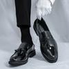 Fashion Classic Men Tassel Shoes Casual  Comfortable Fashionable Small Leather Shoe Men British Gentleman Social Shoes Black Sizes 38-46
