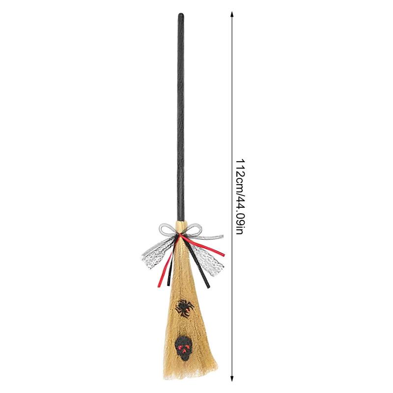 1pc Mini Broom Witch Straw Brooms D IY Hanging Ornaments For Halloween Party Decoration Costume Props Dollhouse Accessories