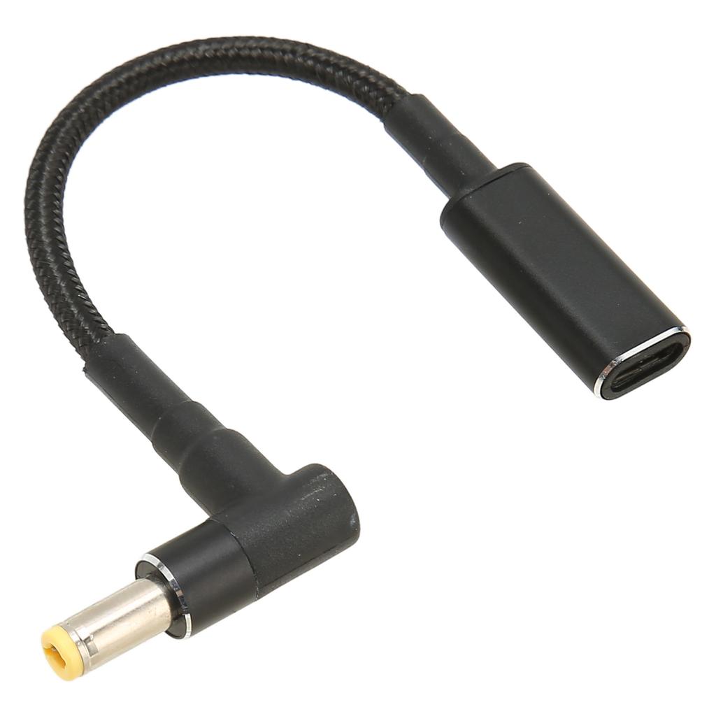 USB C To DC 5.5x2.5mm Adapter Nylon Knitted 100W Dual Chip Safe USB C Female To Male Adapter for Laptop