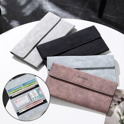 Men's Ultra-thin Long Leather Wallet - Youthful Multi-card Slot, Casual Style, Trendy Japanese & Korean Design