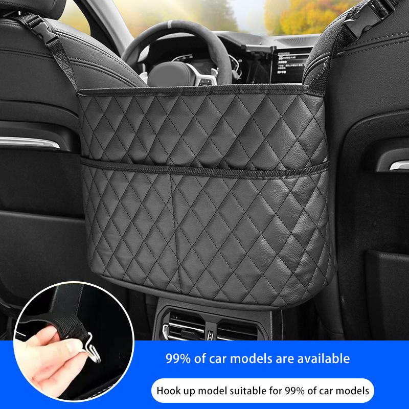 1 Stück Große Kapazität Leder Tasche Auto Mittelplatz Aufbewahrungsnetz Sitzlehne Aufbewahrung Waren Hänge Tasche Auto Stuhl Rücken Zubehör