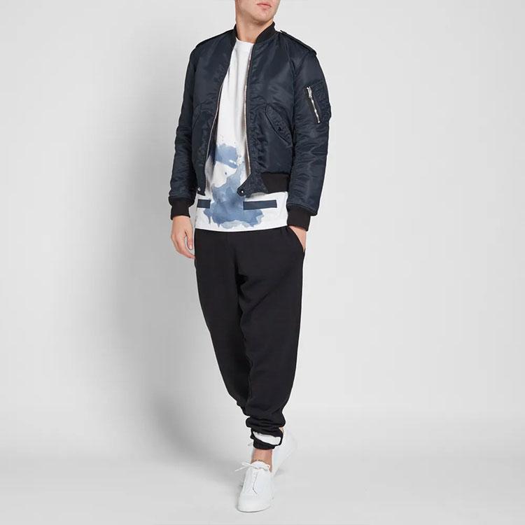 Off-White Splash-Ink Diagonal Striped Short Sleeve T-Shirt Men Tops White OMAA002F161970239932