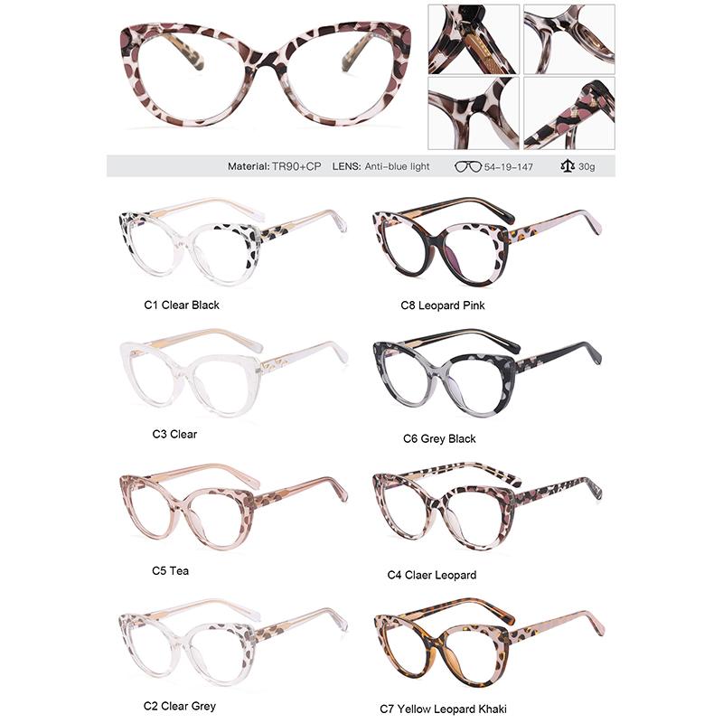 Antifatigue PC Screen Cat Eyes Eyeglasses Women Vintage Eyeglasses Women Blue Light Filter Presbyopia Hyperopia Presbyopia Eyeglasses Plus