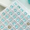 1 Pair 3D Rhinestone Nail Art Charm Light Sea Blue Geometric Faux Crystal Nail Design Jewelry DIY Crafts Nail Decoration