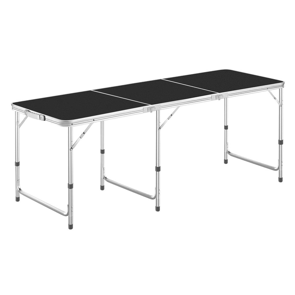 DesertFox Camping Table Outdoor Table Folding 180CM 3 Levels Adjustable Height For Picnic Leisure Camping Folding Compact Storage Easy Assembly 008