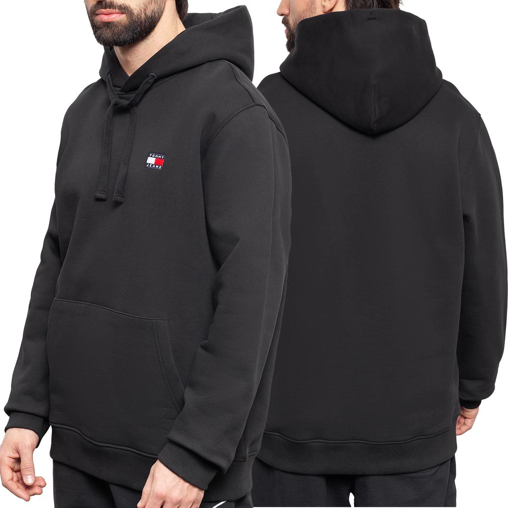 Tommy Jeans Men' Black Kangaroo Sweatshirt Dm0Dm17988-Bds
