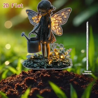1ks Elfí Dívka Zalévání Téma Zahradní Dekorace Logo, Pohádková Venkovní Dekorace Courtyardu, Dárek ke Dni Díkůvzdání