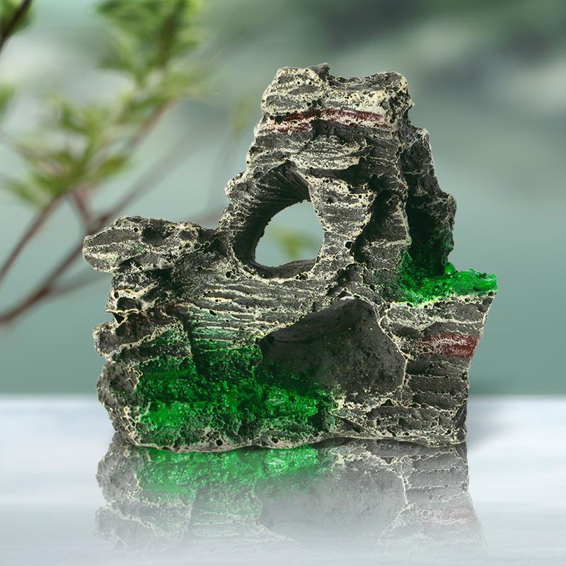 Best-Selling Fish Tank Aquarium Resin Rockery: Simulated Water Grass & Micro Landscape Decor Ornaments