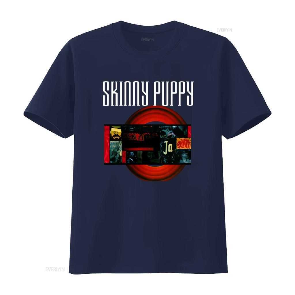 Vintage Gothic Industrial Skinny Puppy Rock Band Collage Print Streetwear Casual T Shirt vintage Washed designer clothes homme