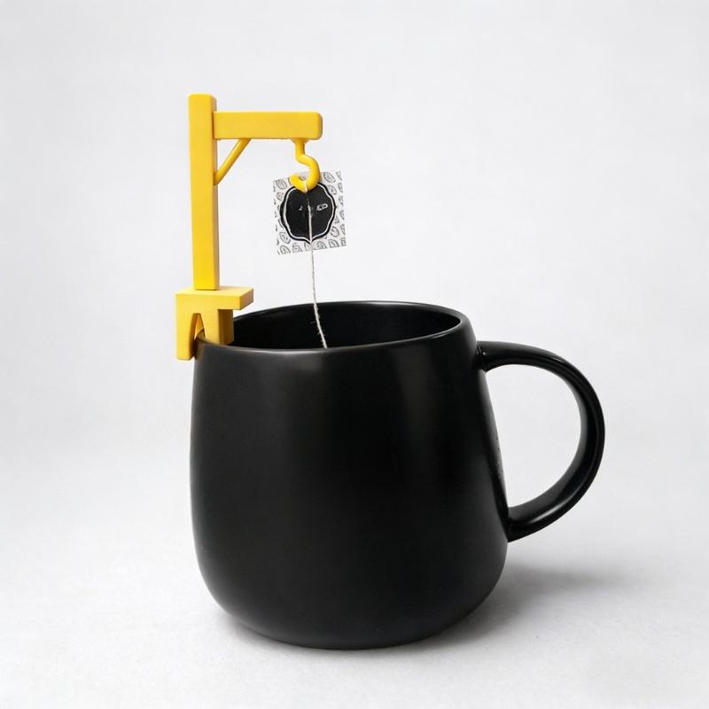 1pc, Creative Mini Crane-Shaped Tea Bag Holder Reusable Cup Edge Anti-Drop Tea Bag Hook Home Office Tea Bag Fixing Clip