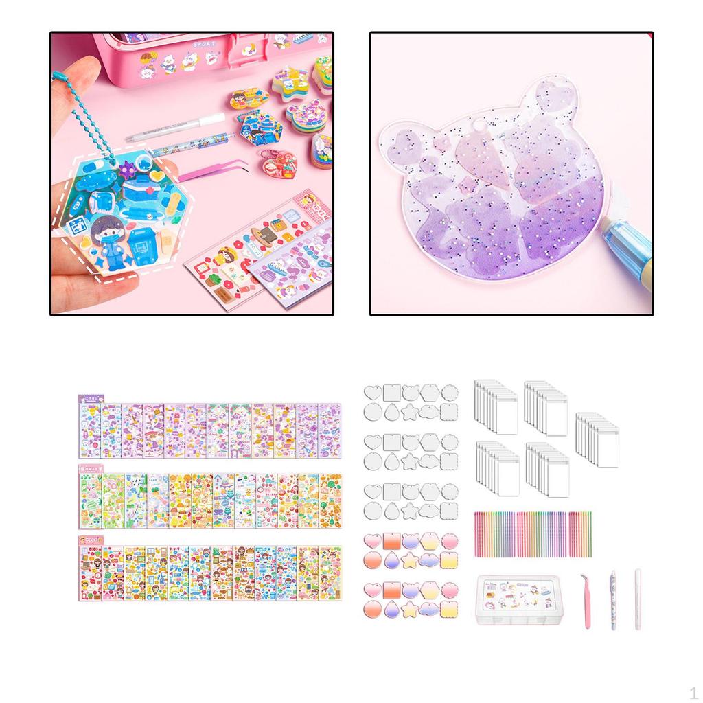 Card Sticker Collection for Creative Projects with Storage Box