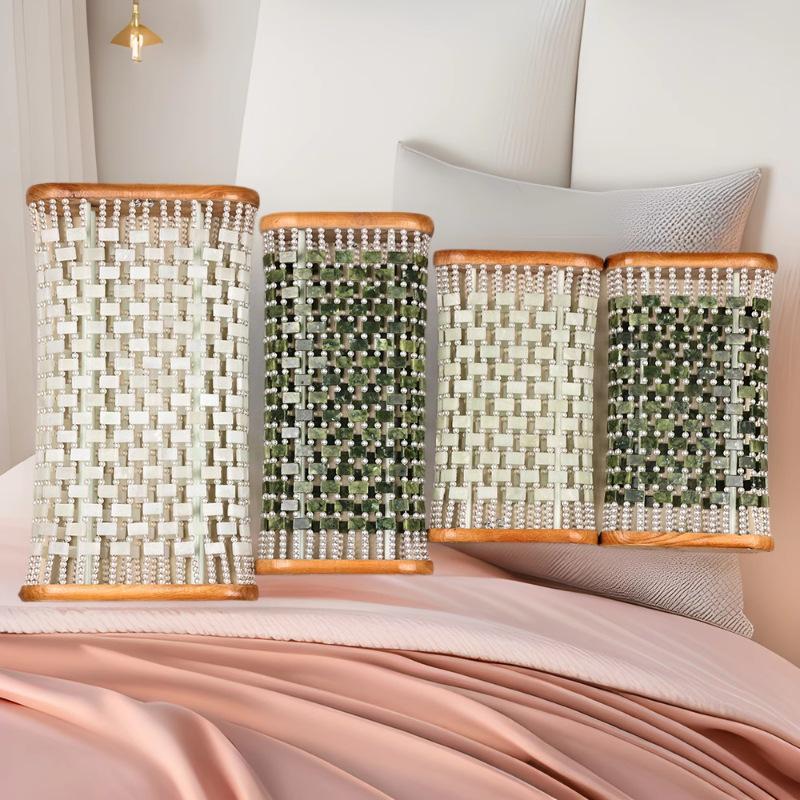 Xiuyan Jade Kühlkissen - Natürlich schweißresistent, atmungsaktiv und mit hohlem Design für Halswirbelstütze und Sommerkomfort.