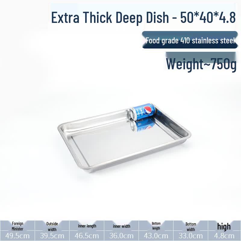 Qiwei 304 Stainless Steel Rectangular Serving Tray