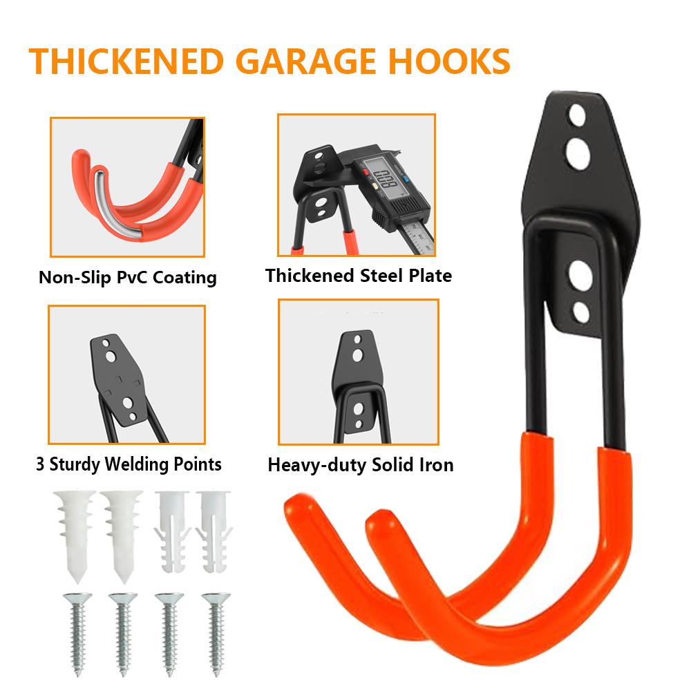 Heavy Duty Wall Mounted Garage Hook for Tools, Bikes, Ladders & More