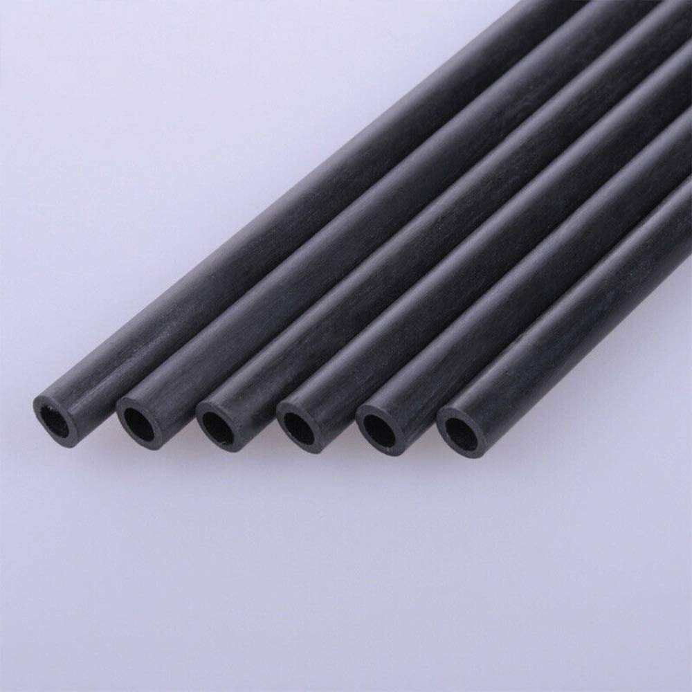 Carbon Fiber Hollow Tube, 4mm Outer Diameter x 2mm Inner Diameter x 400mm Length (4 Pieces)
