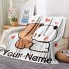 1pz Coperta in Flanella Personalizzata con Nome Modello PeacHE Goma Adatta a Tutte le Stagioni per Arredamento Casa Calore e Comfort Regali Regalo Festivo -HE167