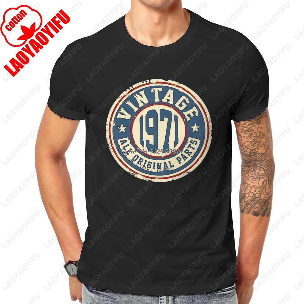 Vintage 1971 All Original Parts Awesome Hipster T Shirt Vintage Fashion Simple  Classic Style High Quality Cotton  Printed Tee