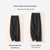 Women's Off-White Cashmere Wide-Leg Wool Pants - Autumn/Winter 2025, Cropped, Thickened, Loose Fit, Fleece-Lined, Straight-Leg Style.