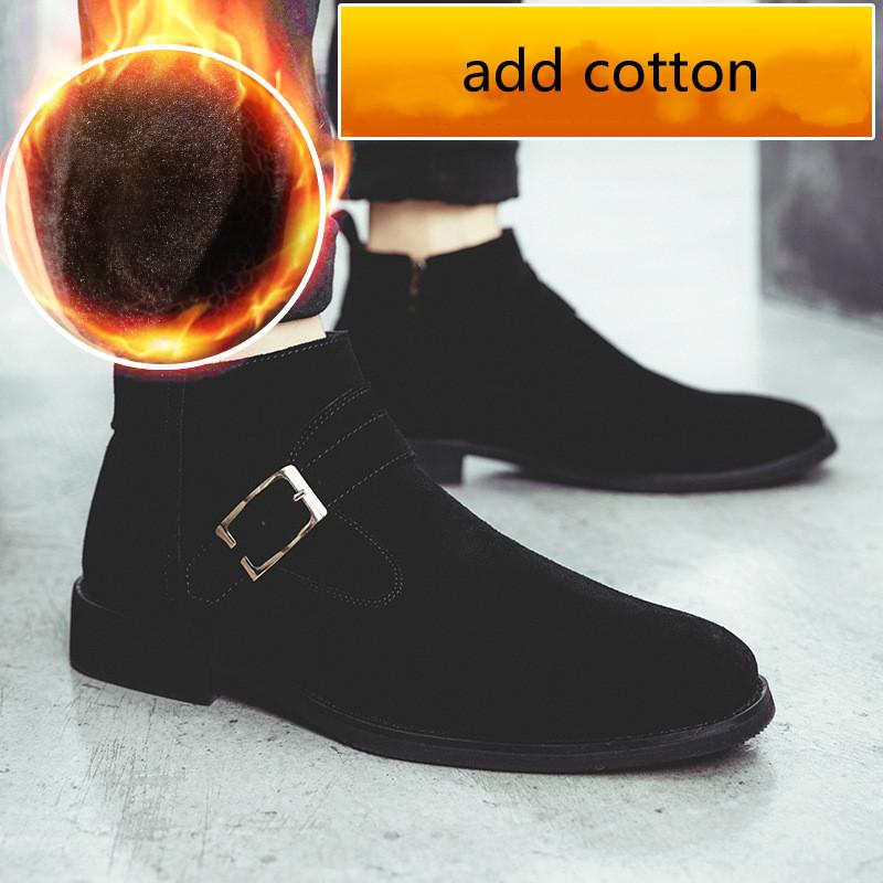 

Модные мужские ботинки челси в корейском стиле для отдыха, замшевые ботинки из коровьей кожи, ковбойские ботинки на осень и зиму, красивые ботильоны, мужские ботинки 9.5