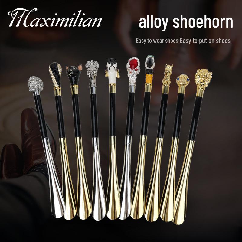 Maximilian Luxury Shoehorn with Metal and Wood Handle for Home or Hotel Use