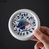 Blue and White Lid Saucer Ceramic Cover Holder Teaware Accessories Coaster Cup Holder Tea Saucer Teapot Lid Holders Tea Trays