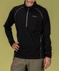Phoenix Half Zip Long Sleeve Black Men's T-Shirt, (PH9900)