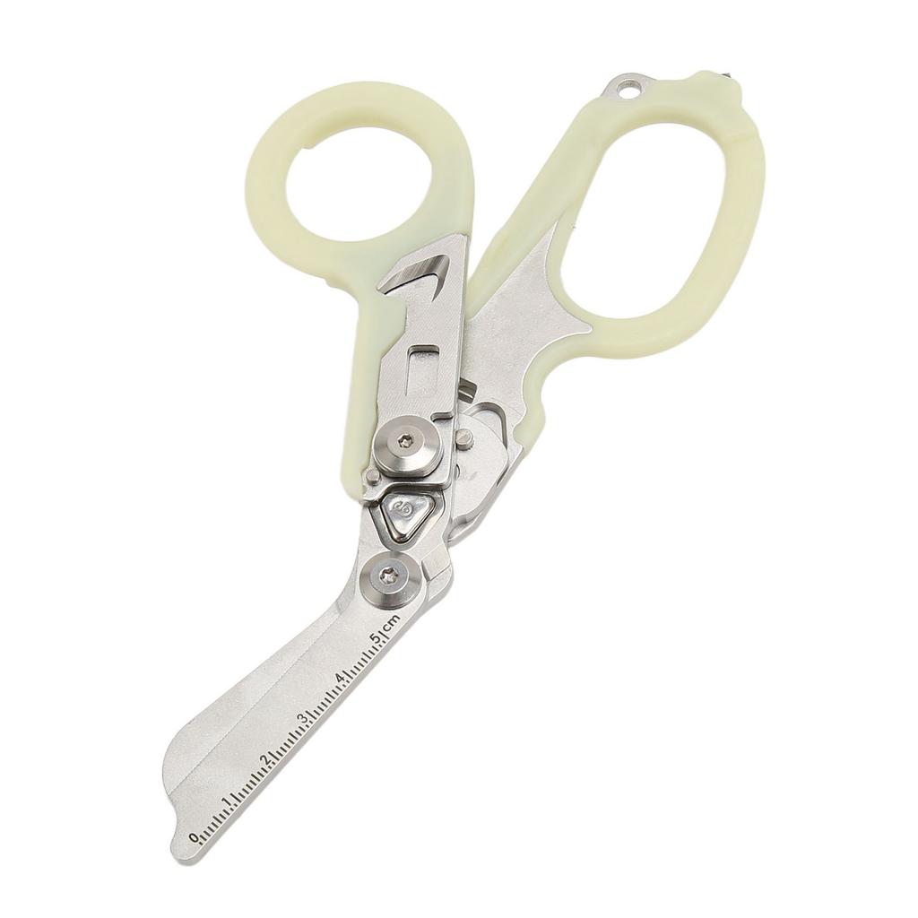 Emergency Response Shears Stainless Steel Luminous Multifunctional Foldable Scissors Pliers for