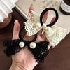 New Lace Hair Bow, High-end Imitation Pearl Headband, Noble Butterfly Knot Hair String, Hair Accessory