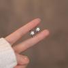 925 Silver Needle Flower Plant Mini Hoop Earrings For Women Classic Jewelry Light Accessories