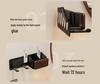 Walnut Hair Dryer & Makeup Brush Organizer, No-Drill Wall Mount
