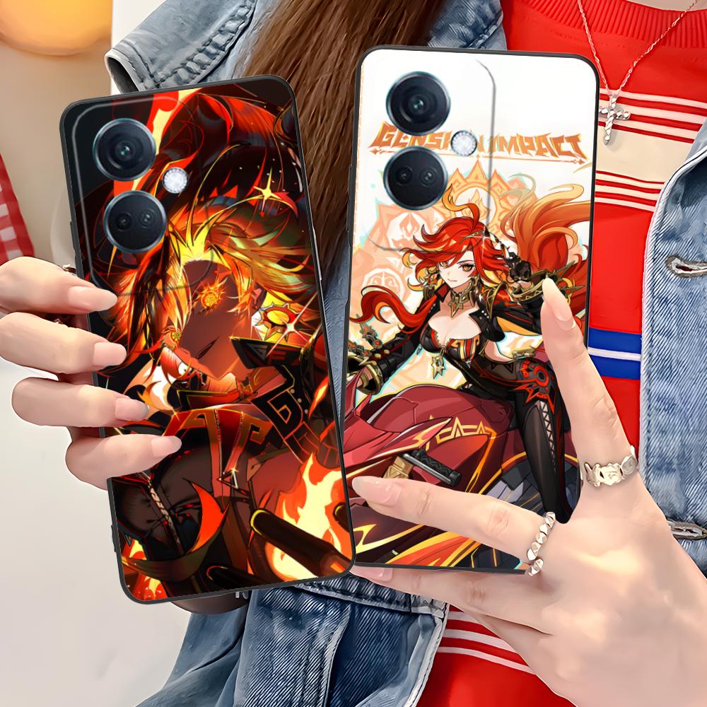 Game GI Mavuika Matte TPU Mobile Phone Case for OPPO Reno 14 13 12 11 10 9 8 7 6 5 F T Pro 5G Colorful Printing Cover