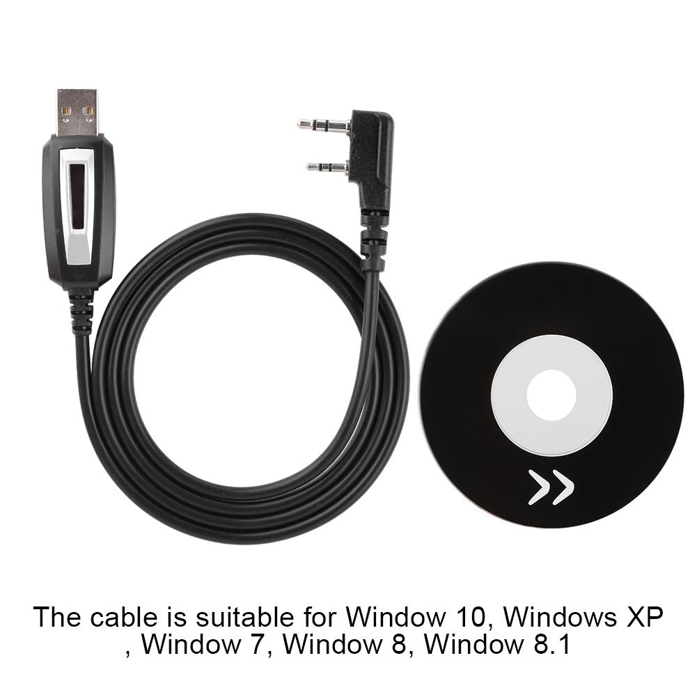 Program Walkie Talkie Programming Cable with CD Driver for Baofeng GT 3 UV 82 BF 888s Radio
