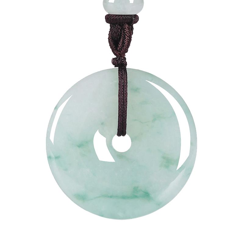 Fengxi Natural Emerald Peace Buckle Pendant Necklace
