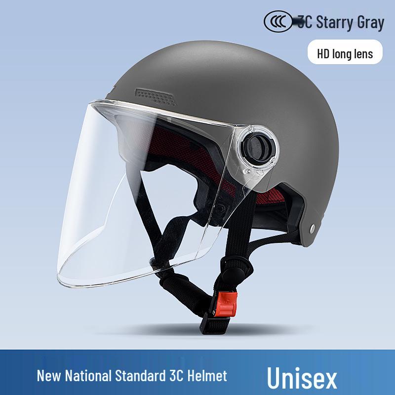 Certified 3C Electric Motorcycle Helmet: Retro, Breathable, All-Season, Lightweight for Men and Women