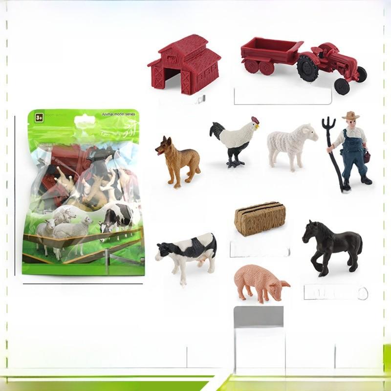 Farm Chicken Pig Sheepanimal Simulation Pvc Models With Tractor For Educational Play And Farm Enthusiasts