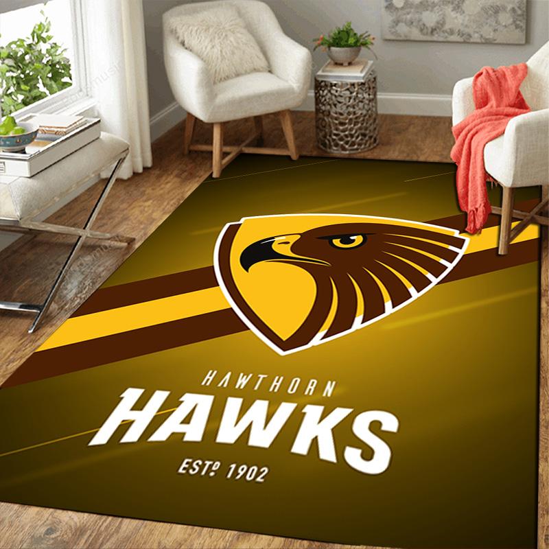 Hawthorn Hawks (Australian Football League) Inspiriertes Teppichbodenmatte für Wohnzimmer oder Schlafzimmer Weicher und bequemer Teppich ein Geschenk für Geburtstag und Feiertag.